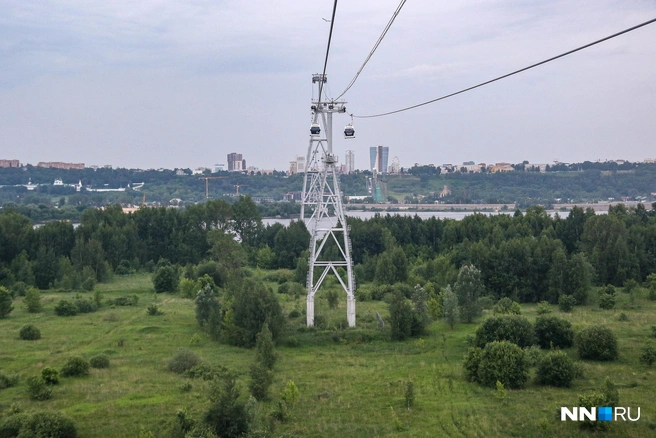 Канатная дорога связывает Нижний Новгород и Бор | Источник: Наталья Бурухина / NN.RU