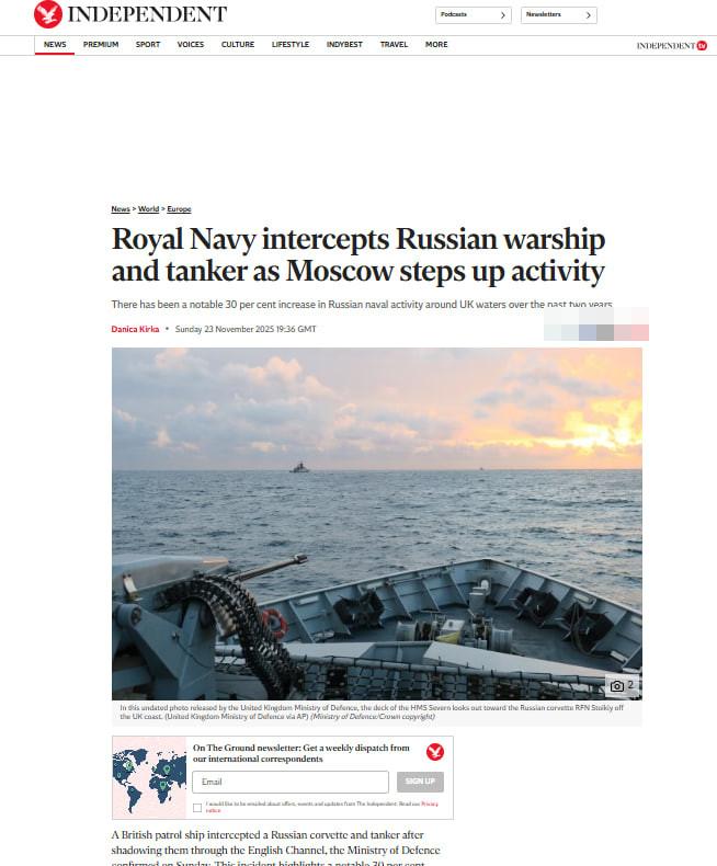 Britanska mornarica naj bi prestregla rusko vojaško ladjo in tanker v Rokavskem prelivu