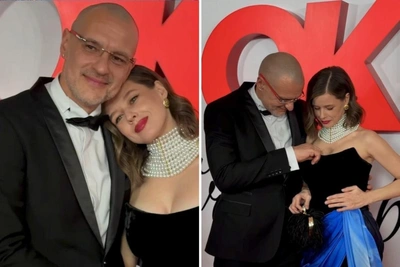 Katerina Shpitsa's husband saves her from wardrobe malfunction