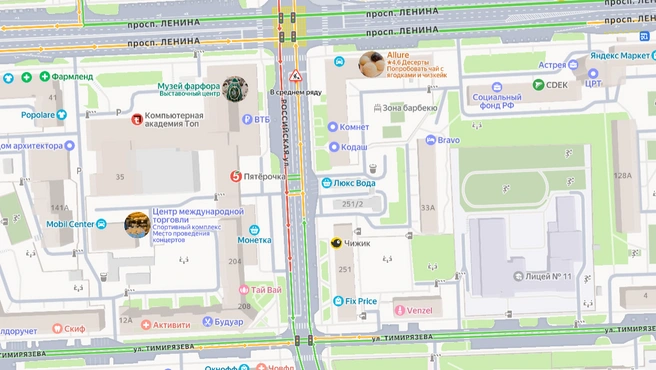 На картах появилось предупреждение о дорожных работах | Источник: Yandex.ru / maps