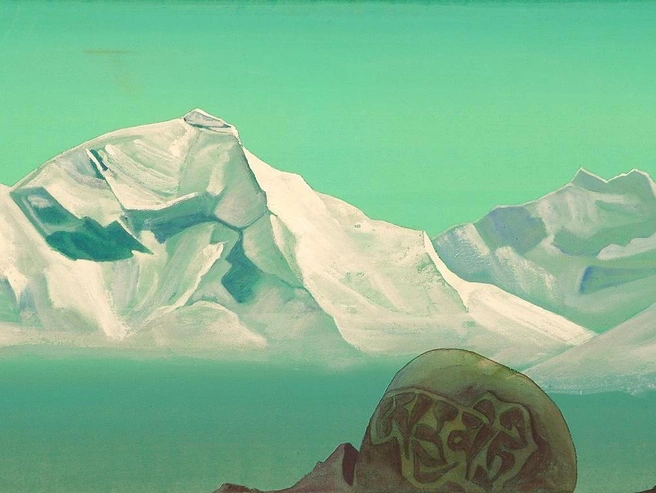 Картина Николая Рериха «Путь на Кайлас» (1933). Гора Кайлас в тибетской традиции часто ассоциируется с сакральной географией, близкой к описаниям Шамбалы. | Источник: Wikimedia Commons