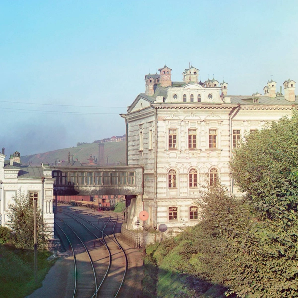 Пермь. Штаб Управления Уральской железной дороги, 1910 год | Источник: Сергей Прокудин-Горский, 3dplatforma.ru