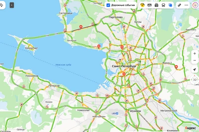 Петербург: пробки достигли 6 баллов после ремонта на КАД