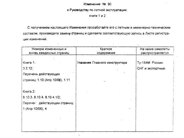 Источник: «Руководство по летной эксплуатации Ту-154М»