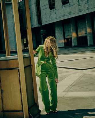 Green summer: вельветовый костюм Sorelle