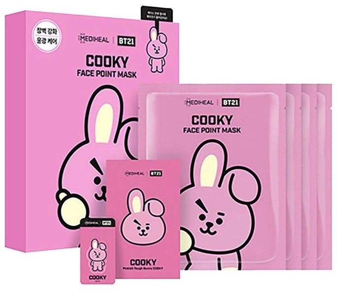 MEDIHEAL BT21 точечная тканевая маска Face Point Mask Cooky Укрепление кожного барьера и сияние