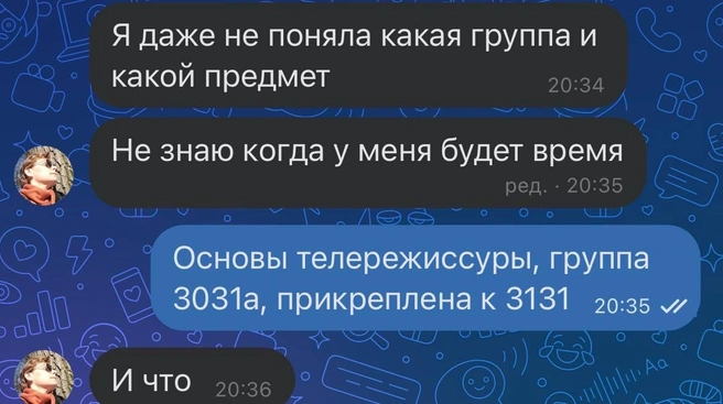 Платиновый диалог с преподавателем | Источник: из личного архива
