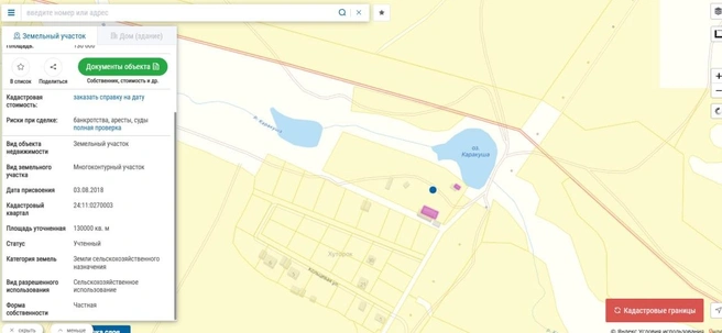Так выглядит это место на кадастровой карте  | Источник: k10map.roscadastres.com