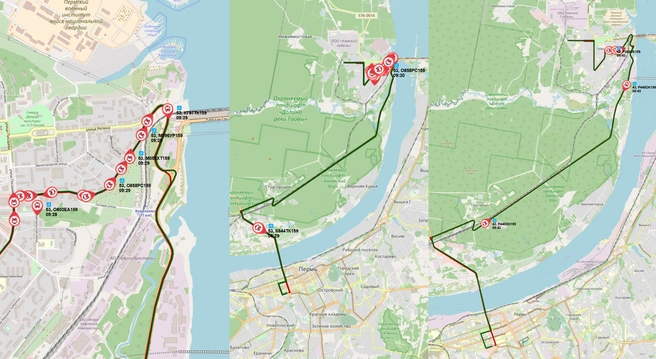 Интервал движения вместо 5 минут вырос почти до часа | Источник: map.gortransperm.ru