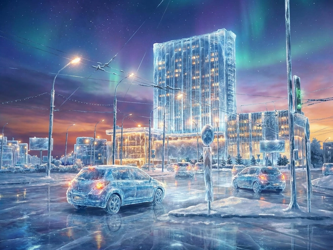 С ледяной точки зрения даже площадь Маркса выглядит привлекательно, хотя и несколько зловеще, как и в настоящем. | Источник: Стас Соколов, Юрий Орлов / Городские медиа