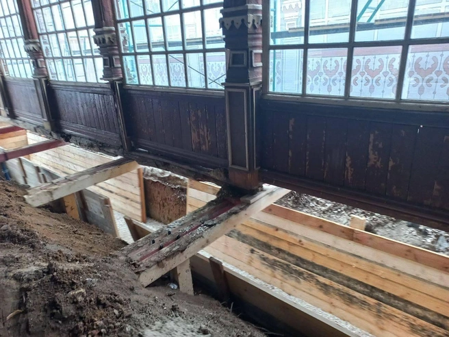 Вот на этом держится объект культурного наследия | Источник: Администрация Рязани / Telegram