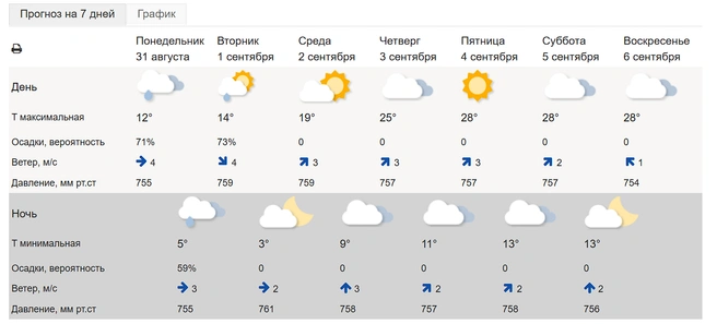 С пятницы по воскресенье в Кургане будет +28 градусов | Источник: meteoinfo.ru