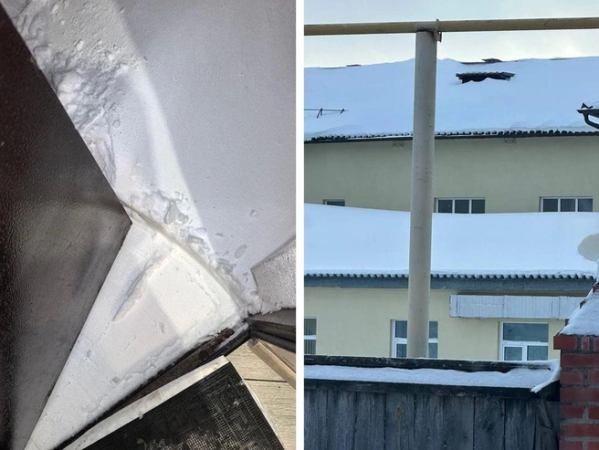 Жители опасаются обрушения крупных снежных масс с крыш зданий. | Источник: читатели НГС