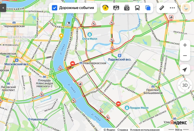 Аномальные пробки в Петербурге. Стоят не только на КАД, но и у моста Александра Невского | www.fontanka.ru