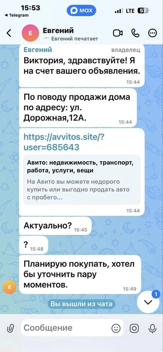 Переписка Цыгановой с мошенником | Источник: «Виктория Цыганова» / Telegram
