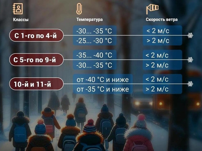 На объявление актировки влияют температура воздуха и скорость ветра | Источник: Дмитрий Гладышев / 72.RU