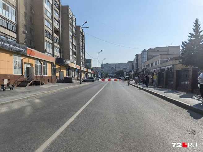Проехать, например, до Республики у автомобилистов по Горького не получится. Тут всё перекрыто  | Источник: Павел Красоткин / 72.RU 