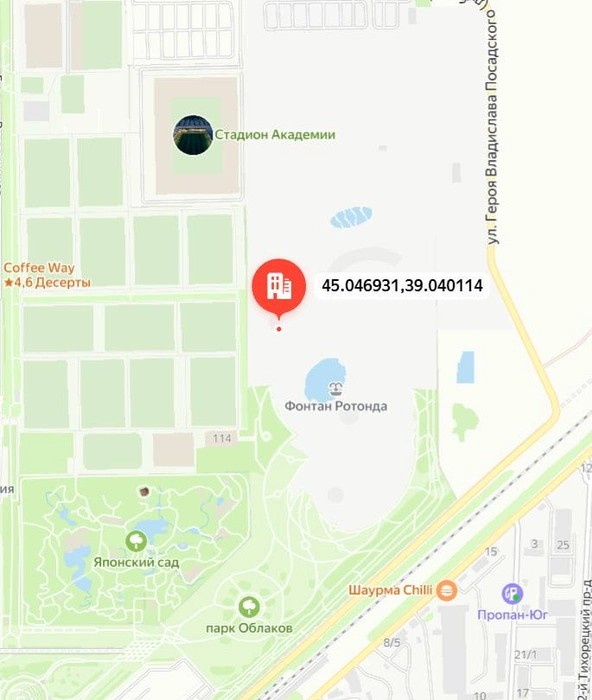 Показали на карте примерное место, где находится новый туалет | Источник: yandex.ru/maps