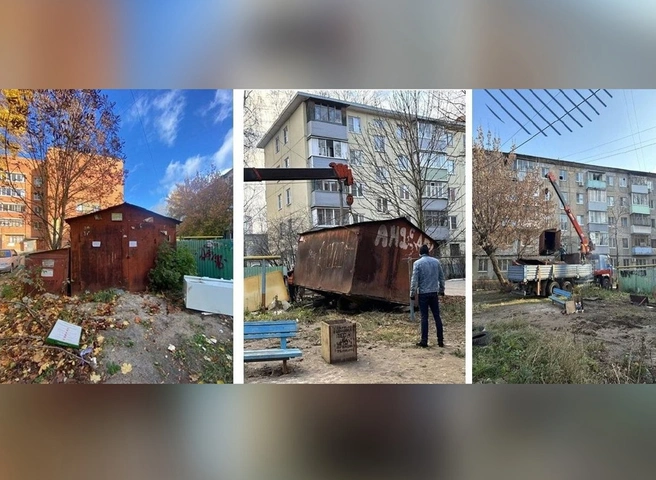 На улице Гоголя снесли незаконные металлические постройки | ya62.ru