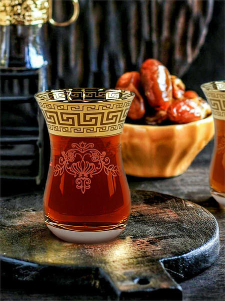 Подарочный набор турецких стаканов для чая / кофе, Армуды с алмазной гравировкой PROMSIZ