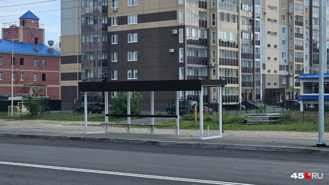 Остановка недалеко от перекрестка Фарафонова-Мальцева | Источник: Дарья Никитченко / 45.RU