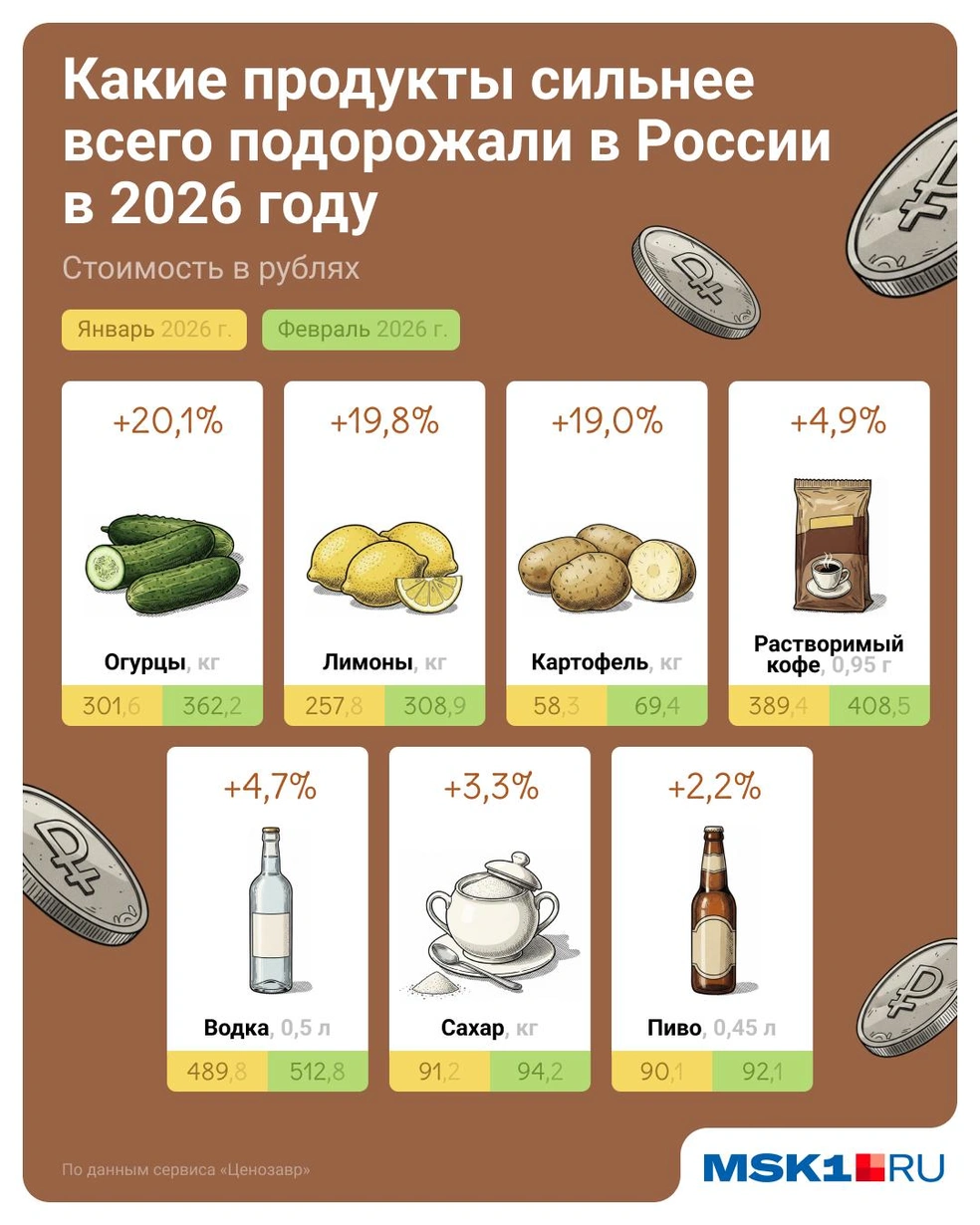 В 2026 году огурцы, лимоны и картофель стали лидерами подорожаний | Источник: Евгения Бикунова / Городские медиа
