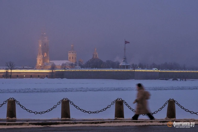 Циклон несет в Петербург снег и метели | Источник: Михаил Огнев / «Фонтанка.ру»