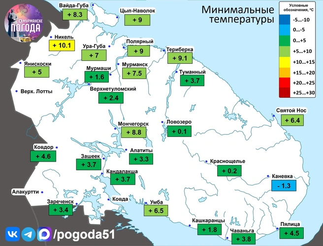 Источник: Погода в Мурманске / Vk.com