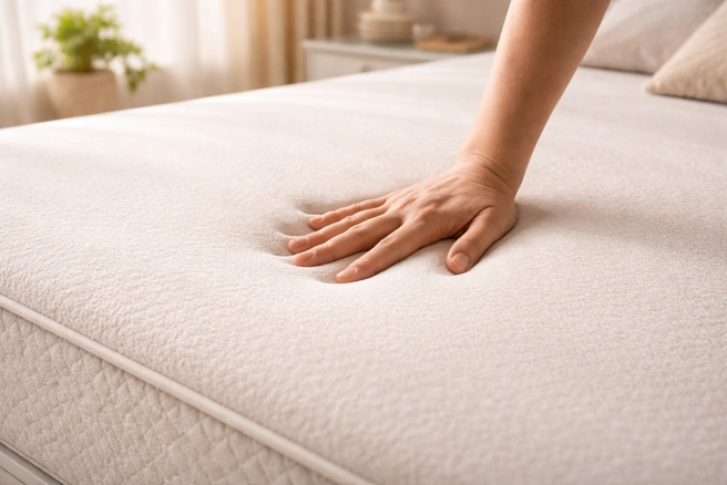 Memory foam (технология с эффектом памяти) повторяет контуры тела и снижает давление на суставы, но может удерживать тепло | Источник: GPT
