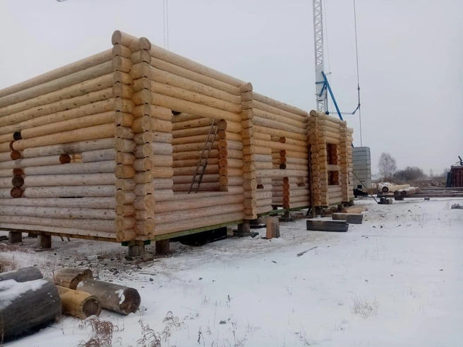 В срубе есть бревна весом и в 500 килограммов | Источник: «УГМК-Застройщик»