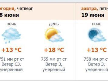 Скриншот прогноза с сайта meteo.nw.ru