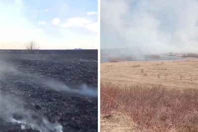 В Архангельской области несколько часов тушили пожар на 400 га