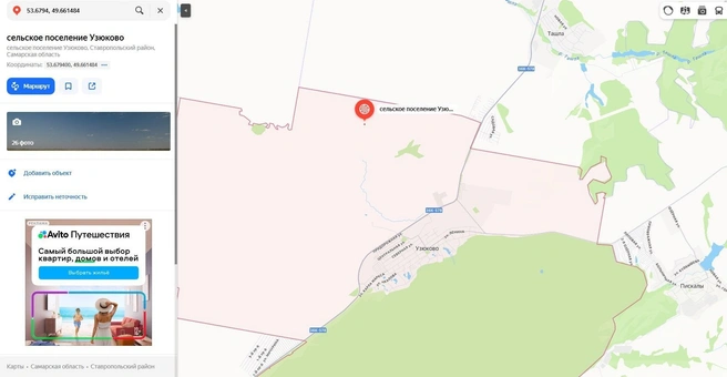 Здесь (где красная точка) планируется строить полигон — довольно близко к самому поселению | Источник: Яндекс Карты