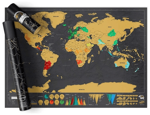 Скретч карта мира со стирающимся верхним слоем, 837 ₽ по скидке