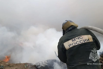 Непотушенная зола вновь привела к пожару на полигоне в Борзе