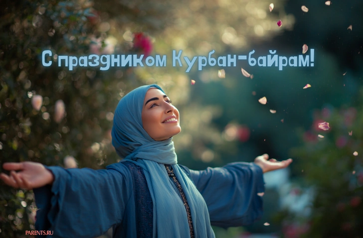 Открытки на Курбан-байрам: 30+ красивых картинок, чтобы поздравить близких с праздником | Источник: Parents/Midjorney