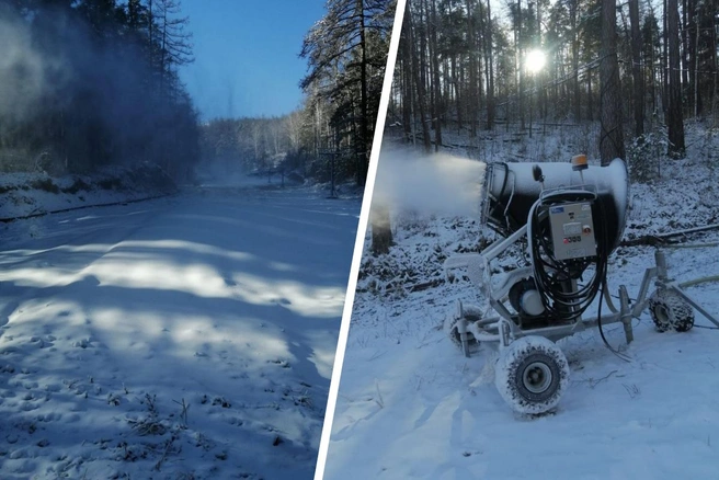 Снега на трассах пока явно недостаточно | Источник: Горнолыжный комплекс Егоза / Кыштым