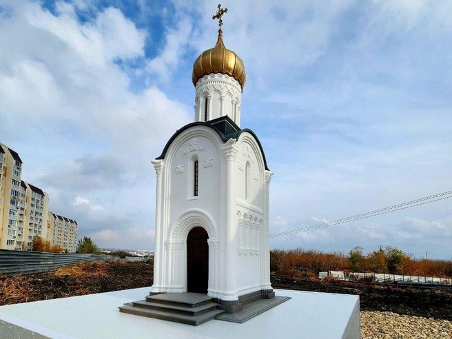 Так выглядит макет часовни на месте будущего строительства | Источник: Минпромэнерго Саратовской области / Telegram