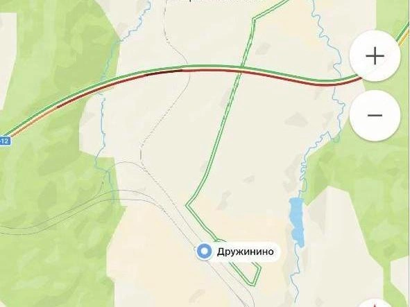 Движение в сторону Екатеринбурга заблокировано | Источник: 2GIS
