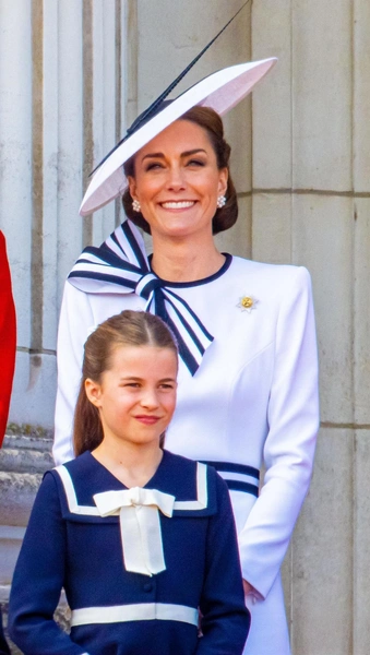 Кейт Миддлтон и принцесса Шарлотта на параде Trooping the Colour в 2024 году