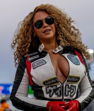 Бейонсе прямо как девушка из Need for Speed: жаркие фото певицы, которая пришла на «Формулу-1»