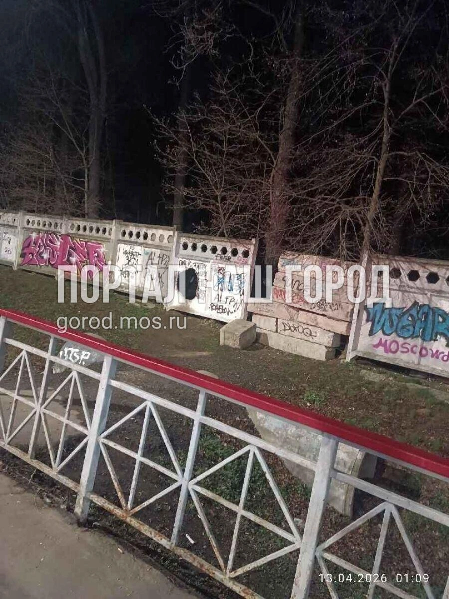 Граффити на заборе у МЦД | Источник: gorod.mos.ru