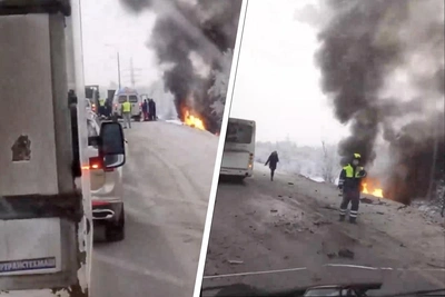 ДТП с автобусом детей и пожаром под Архангельском