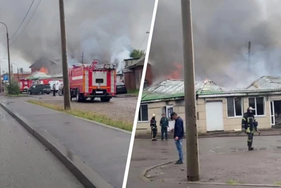Пожар на «Красноярском привозе»: видео и пробка