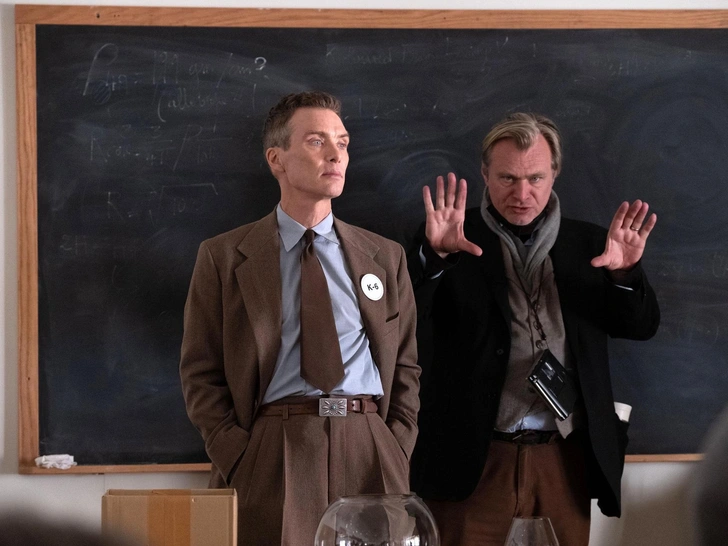 Кристофер Нолан и Киллиан Мерфи на съемках фильма «Оппенгеймер»