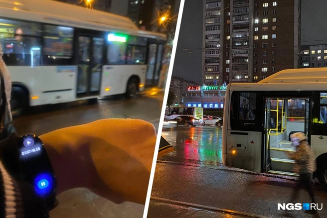 Автобус приехал спустя час ожидания | Источник: Анастасия Хрипушина/NGS.RU