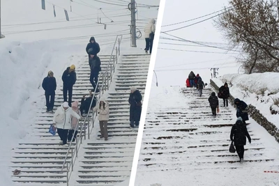 Спуск к метро Речной вокзал превратился в горку