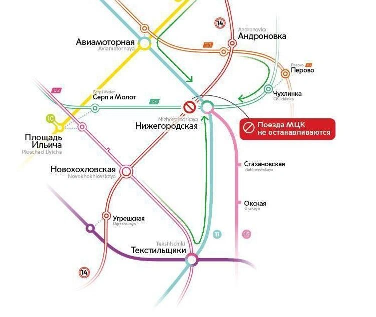 Зеленая стрелка на карте департамента транспорта указывает направление объезда  | Источник: Дептранс.Оперативно / T.me