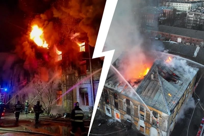 В Ярославле сгорела трехэтажка, есть пострадавшая