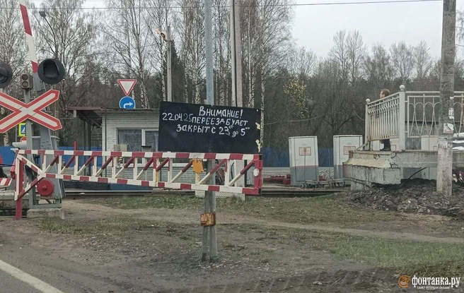 Жителей Ольгино и ЖК «Юнтолово» на ночь отрежут от города. Здесь будут ремонтировать переезд | Источник: Наталья Вязовкина / «Фонтанка.ру»
